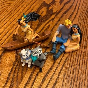 Disney Pocahontas Native American Hallmark Xmas Ornaments Set Vintage Lot